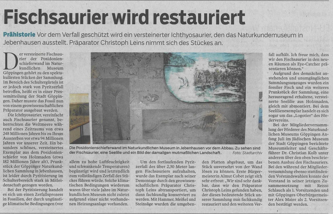 Fossiland_Restauration_Fischsaurier Museum Göppingen